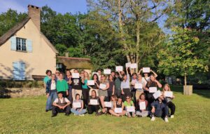 Group photo of the participants of the 2nd edition of the European School on Memories that took place in Houjarray between the 8th and the 11th of May of 2024